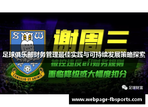 足球俱乐部财务管理最佳实践与可持续发展策略探索